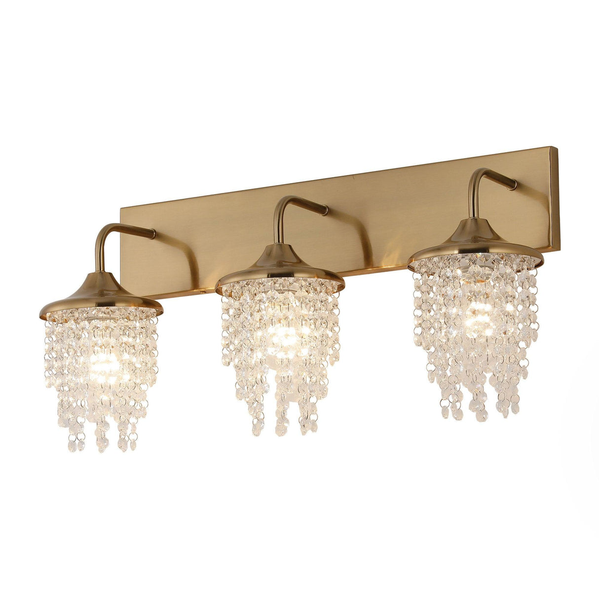 Modern 3-Light Golden Wall Lighting with Crystal