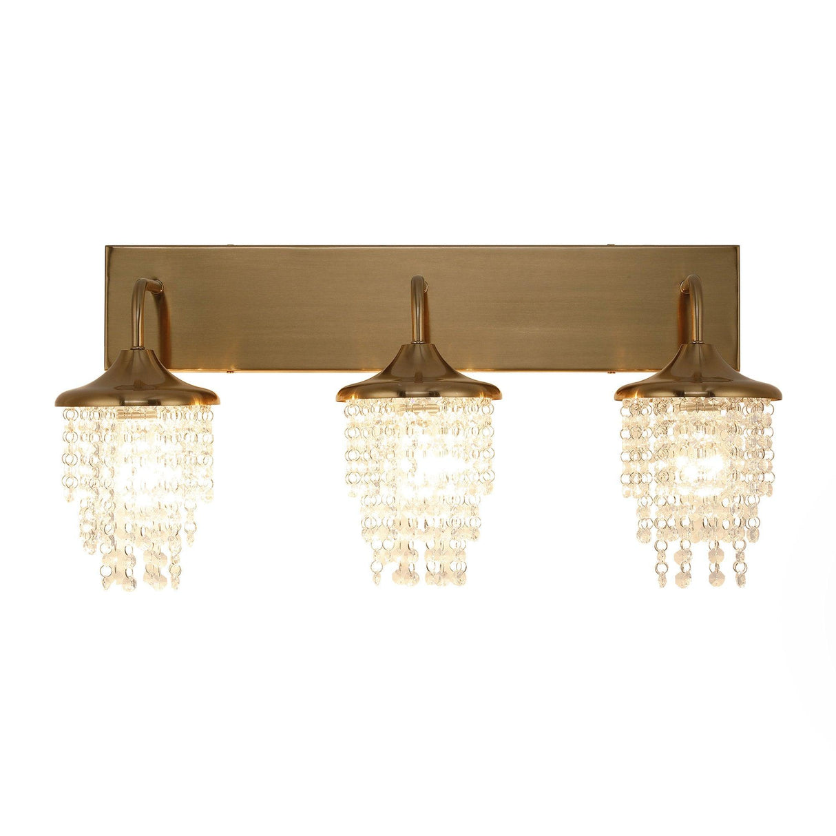 Modern 3-Light Golden Wall Lighting with Crystal