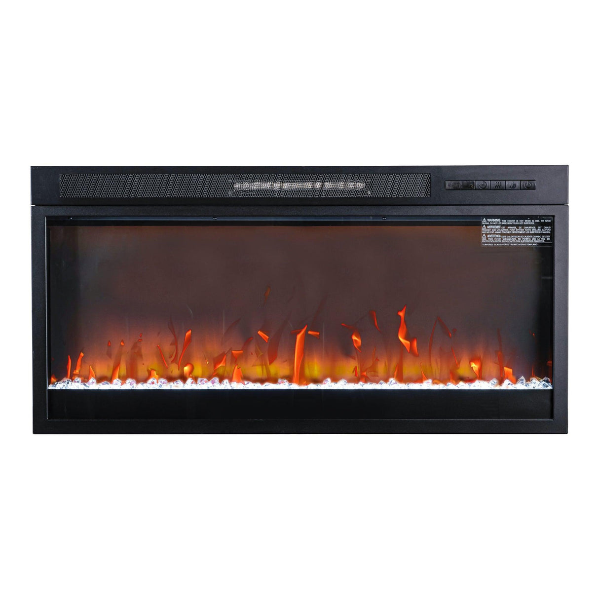 36" Modern Black Insert Electric Fireplace with Remote Control