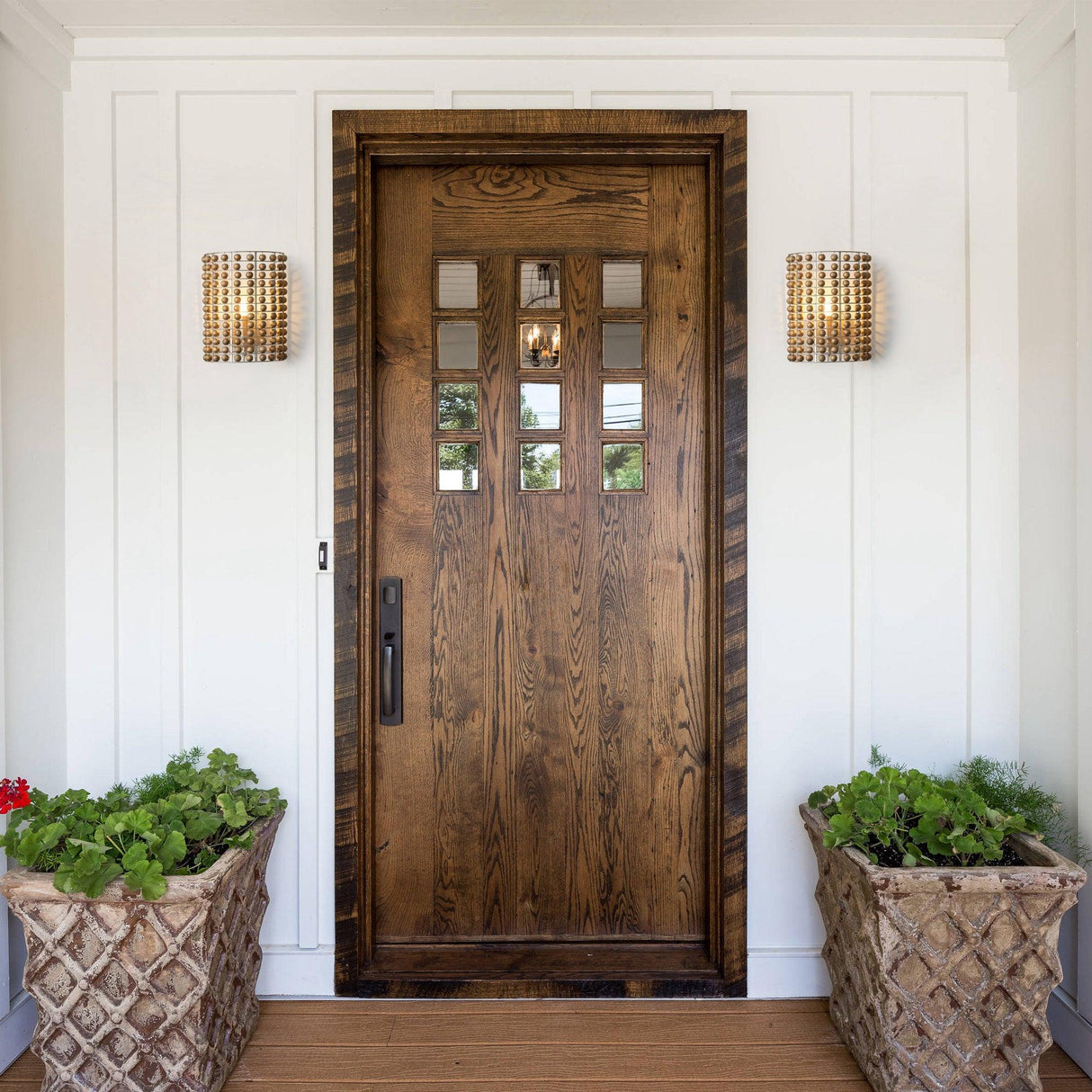 1-Light Modern Wooden Beads Wall Sconce Lighting