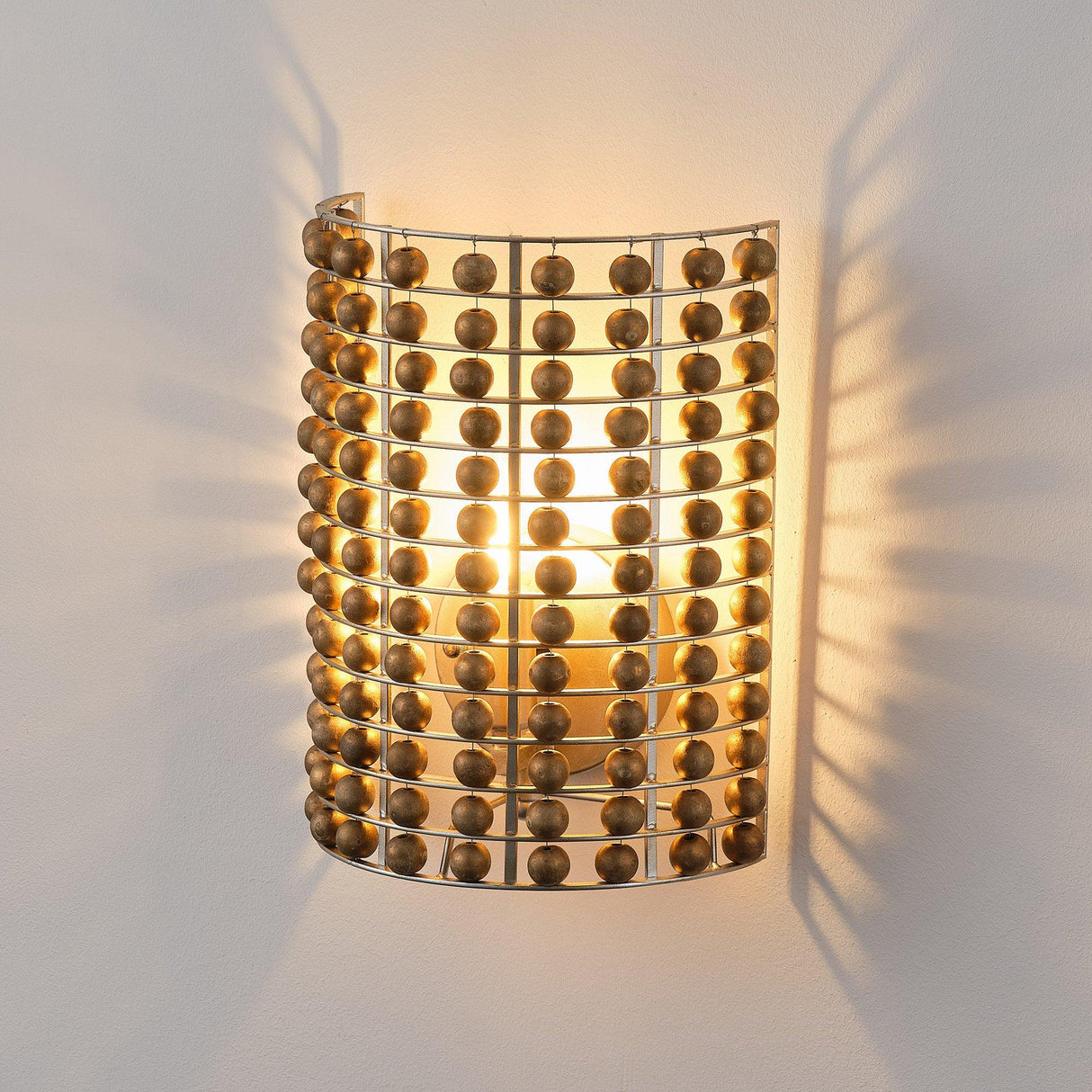 1-Light Modern Wooden Beads Wall Sconce Lighting