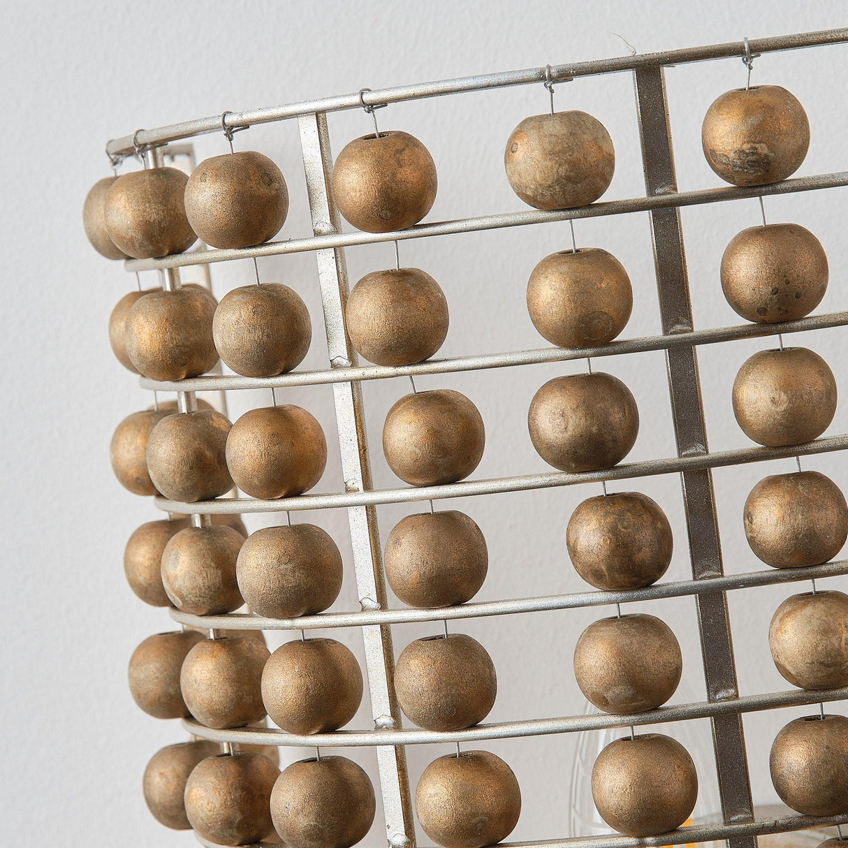 1-Light Modern Wooden Beads Wall Sconce Lighting