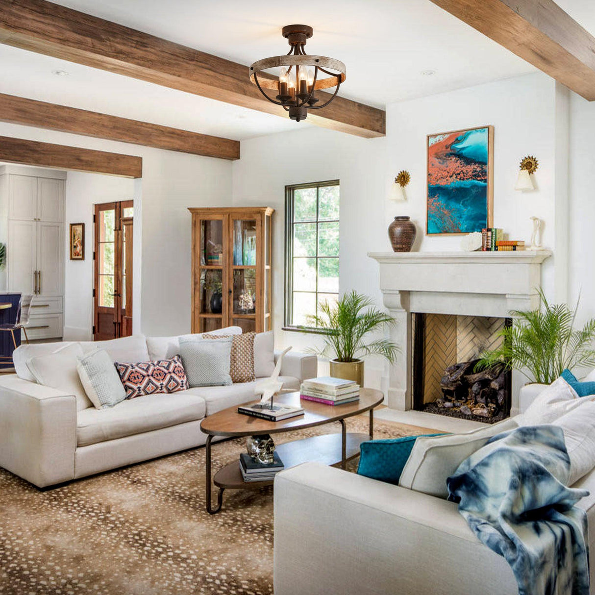 4-Light Industrial Ceiling Light