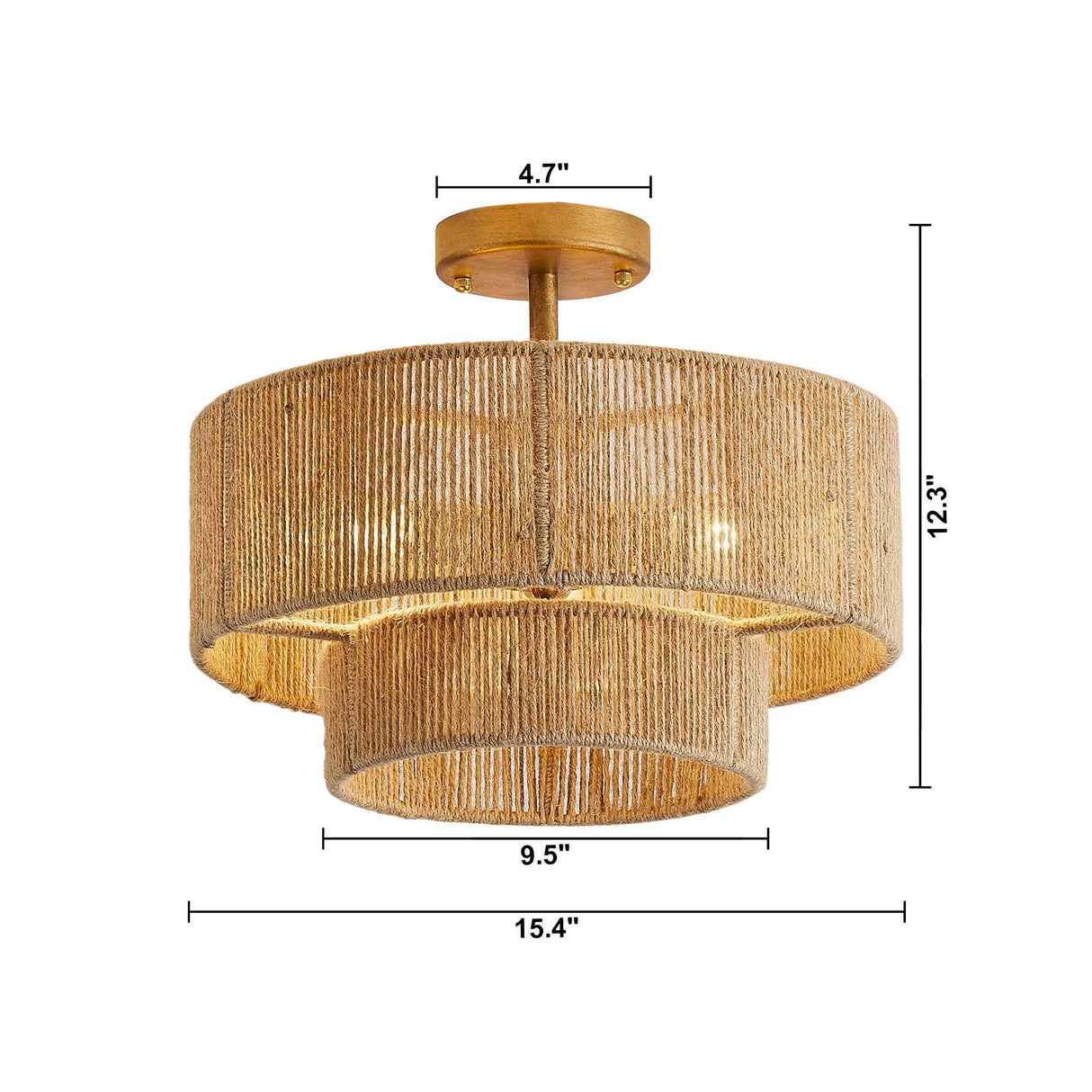 3-Light Traditional Farmhouse Wabi-Sabi Flush Mount Light