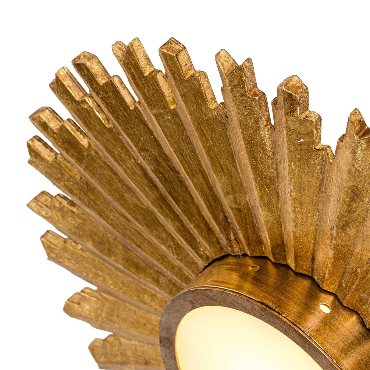 Golden Sunburst 2 Light Flush Mount Lighting
