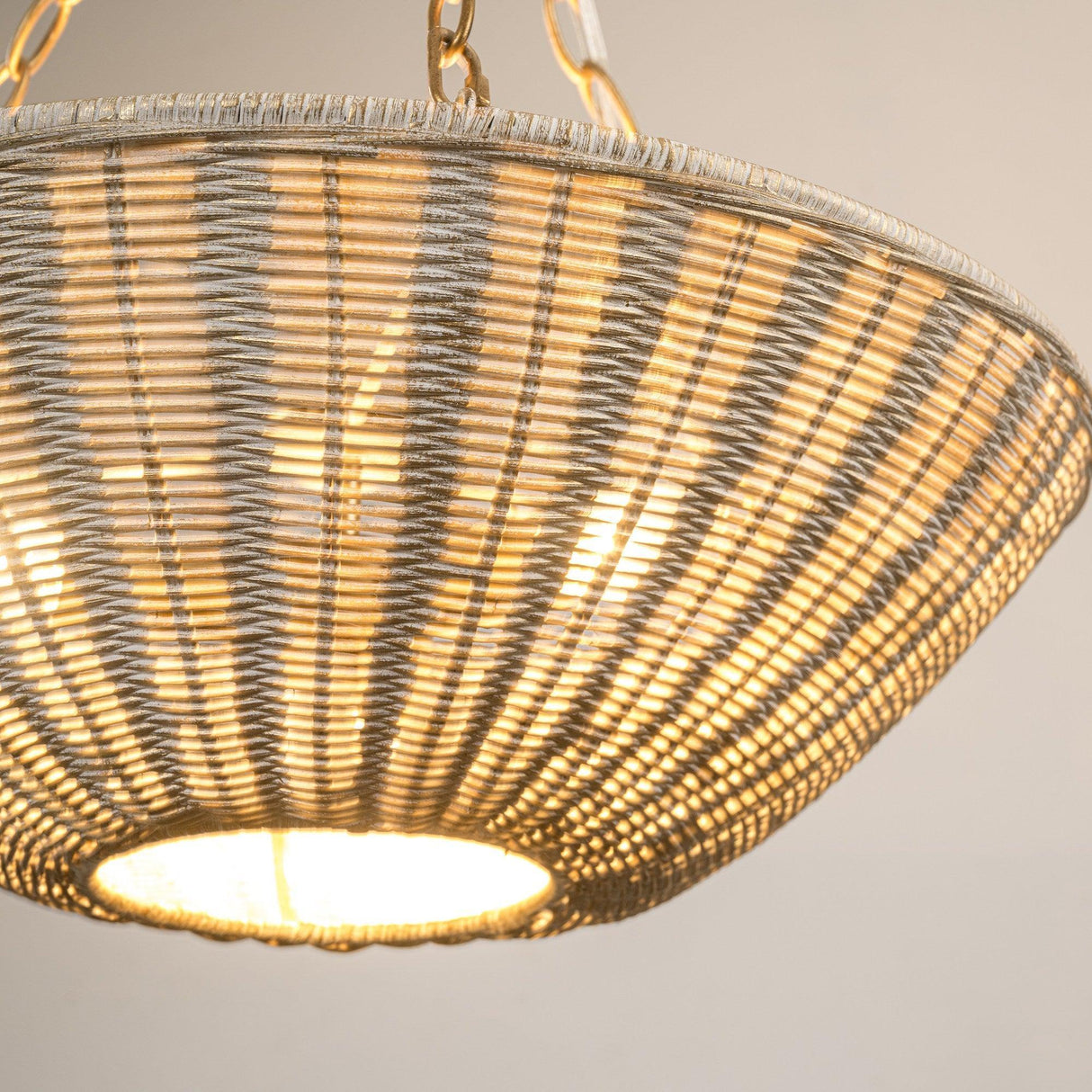 Farmhouse 3-Light Rattan Island Pendant Lighting in Bowl Shape