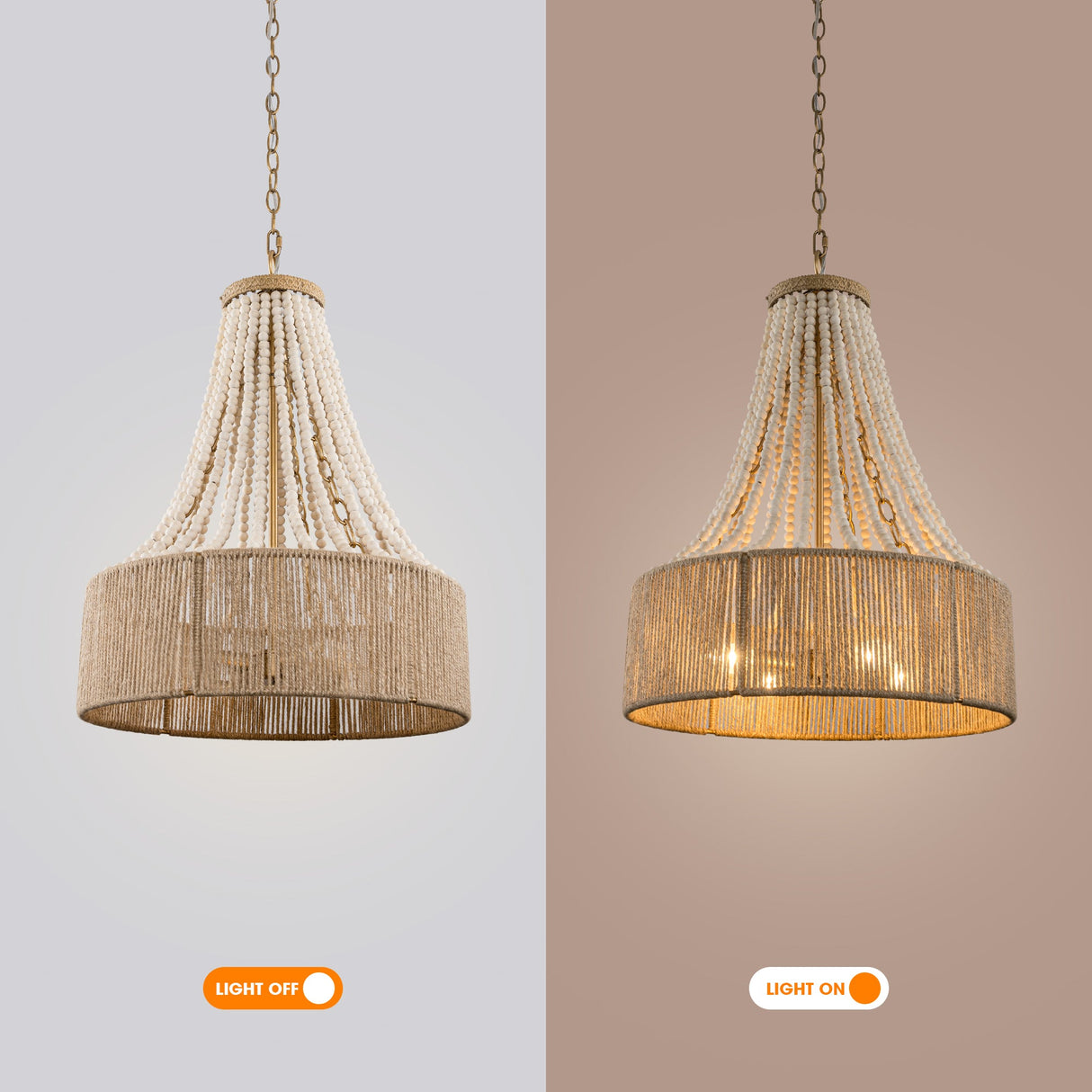 4-Light Golden Farmhouse Dry Rated Chandelier