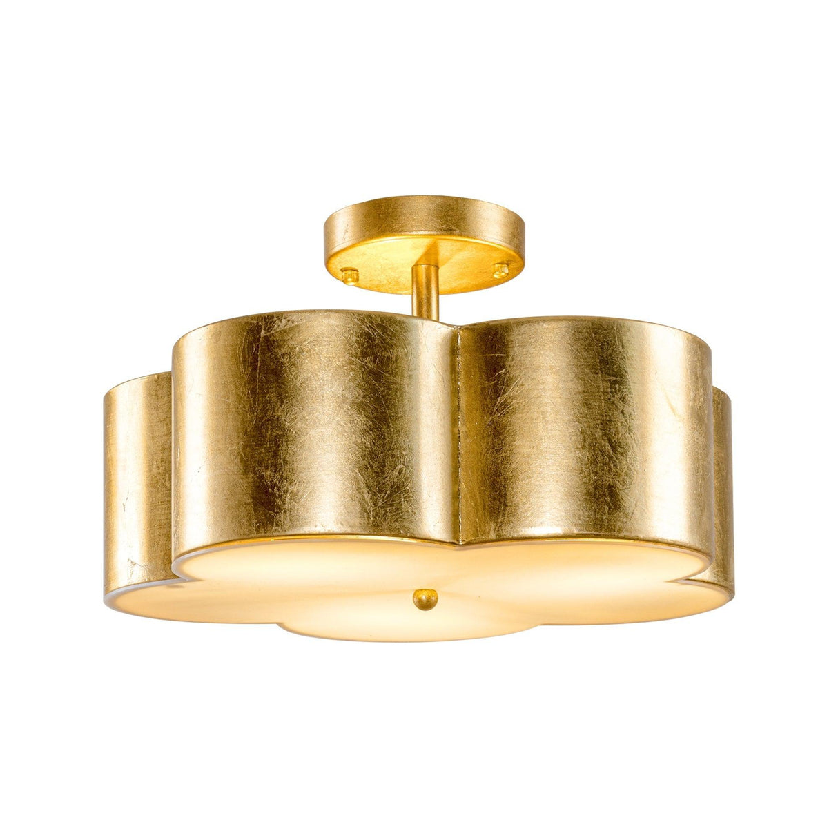 Golden Modern Semi Flush 3-Light Ceiling Lighting