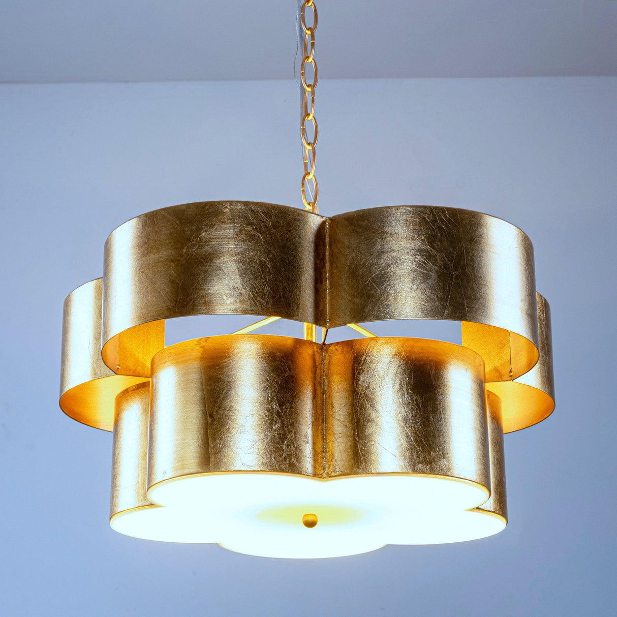 Golden 5-Light Iron Dry Rated Island Pendant Lighting