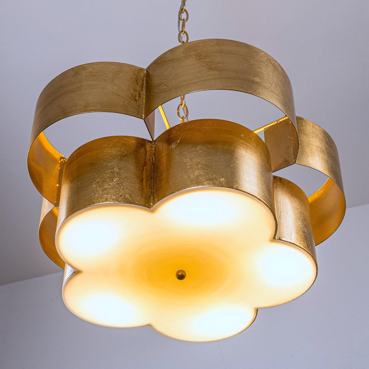 Golden 5-Light Iron Dry Rated Island Pendant Lighting