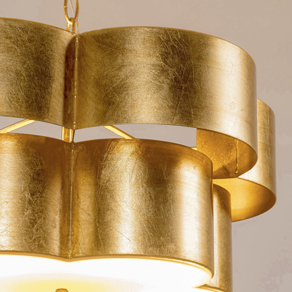 Golden 5-Light Iron Dry Rated Island Pendant Lighting