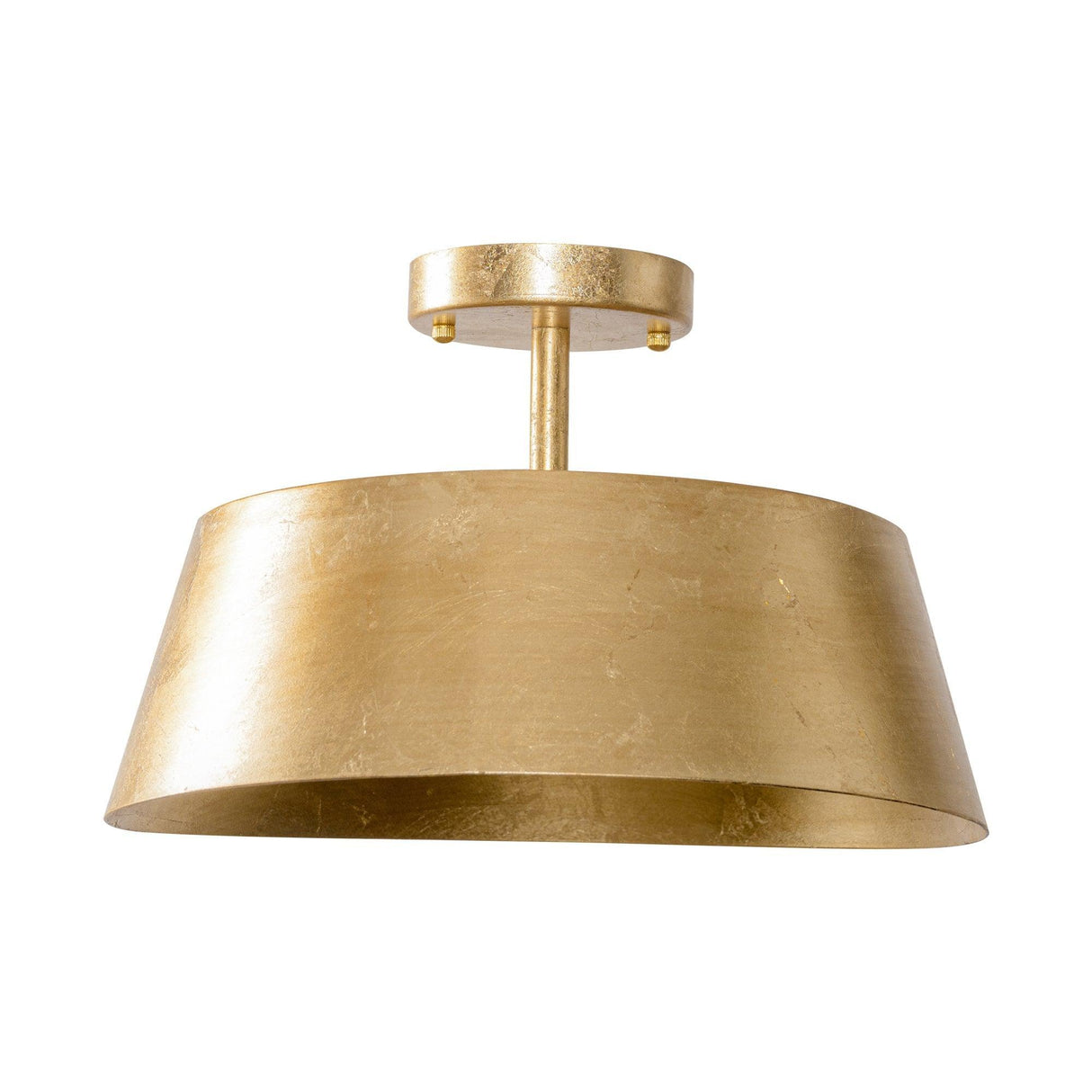 3-Light Golden Semi Flush Mount Lighting