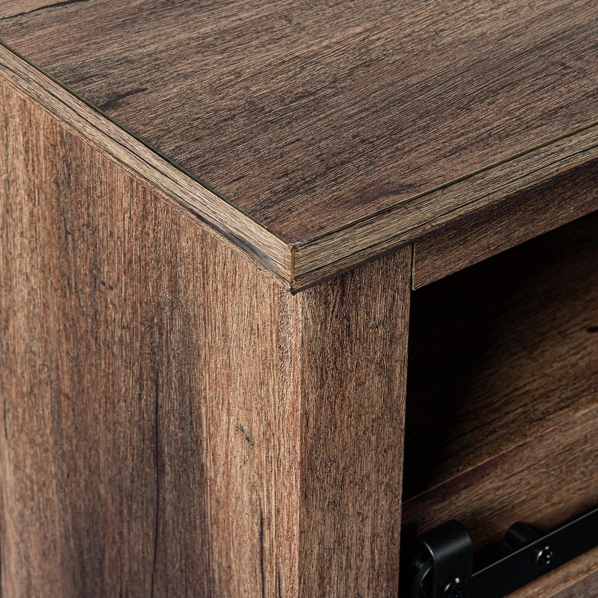 68" Farmhouse TV Stand with Double Sliding Barn Doors for Living Room