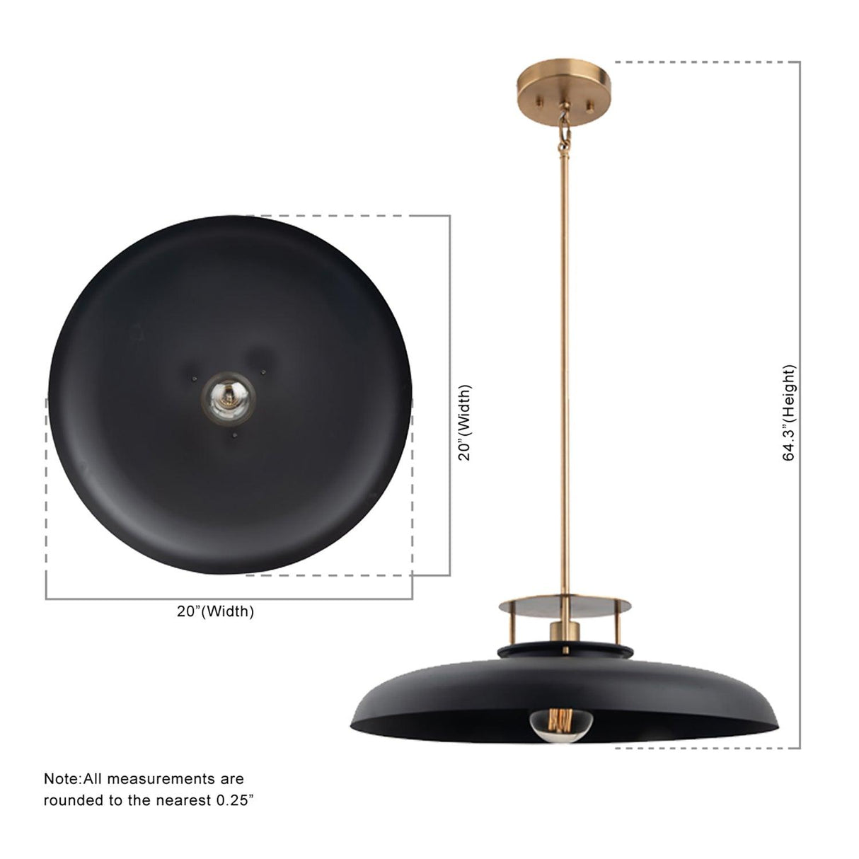 Beacon 1-Light Modern Gold & Black Island Pendant Light