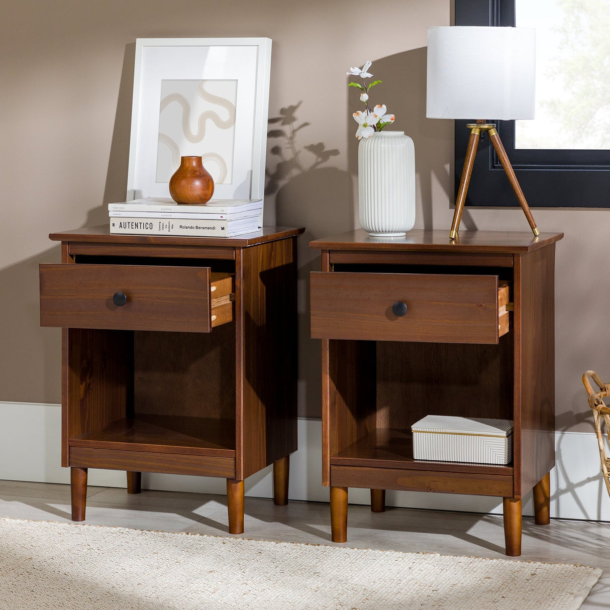Spencer Solid Transitional Wood Nightstand