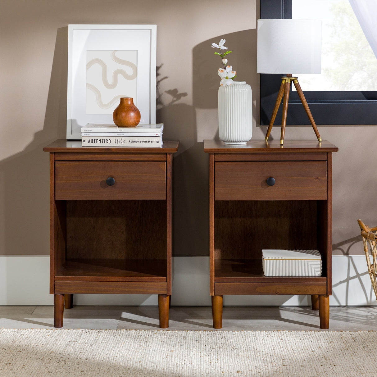 Spencer Solid Transitional Wood Nightstand