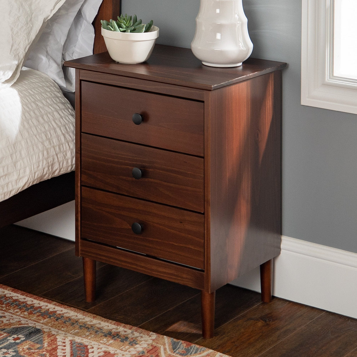 Spencer Solid Transitional Wood Nightstand