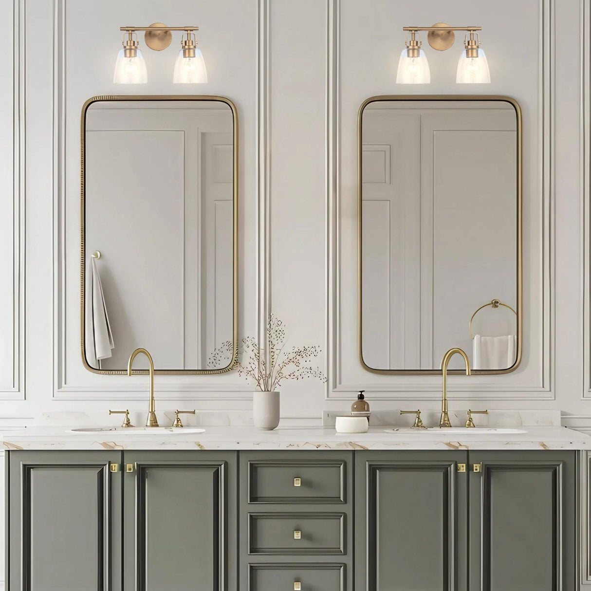 Brilliance Modern Farmhouse 2-Light Vanity Light
