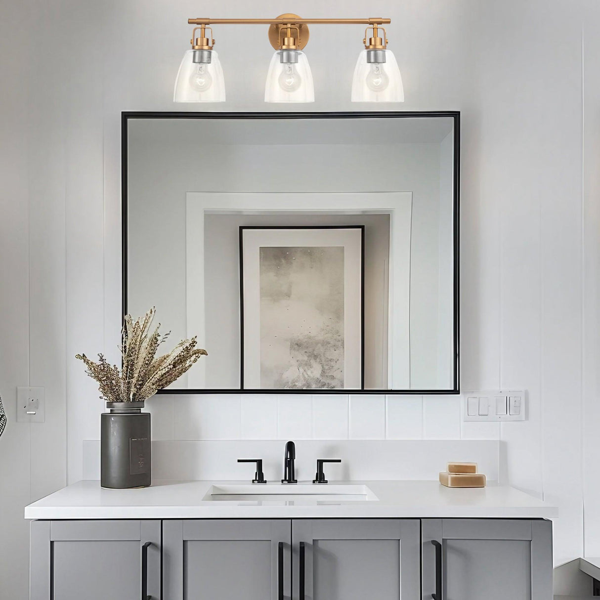 Brilliance Modern Farmhouse 3-Light Vanity Light