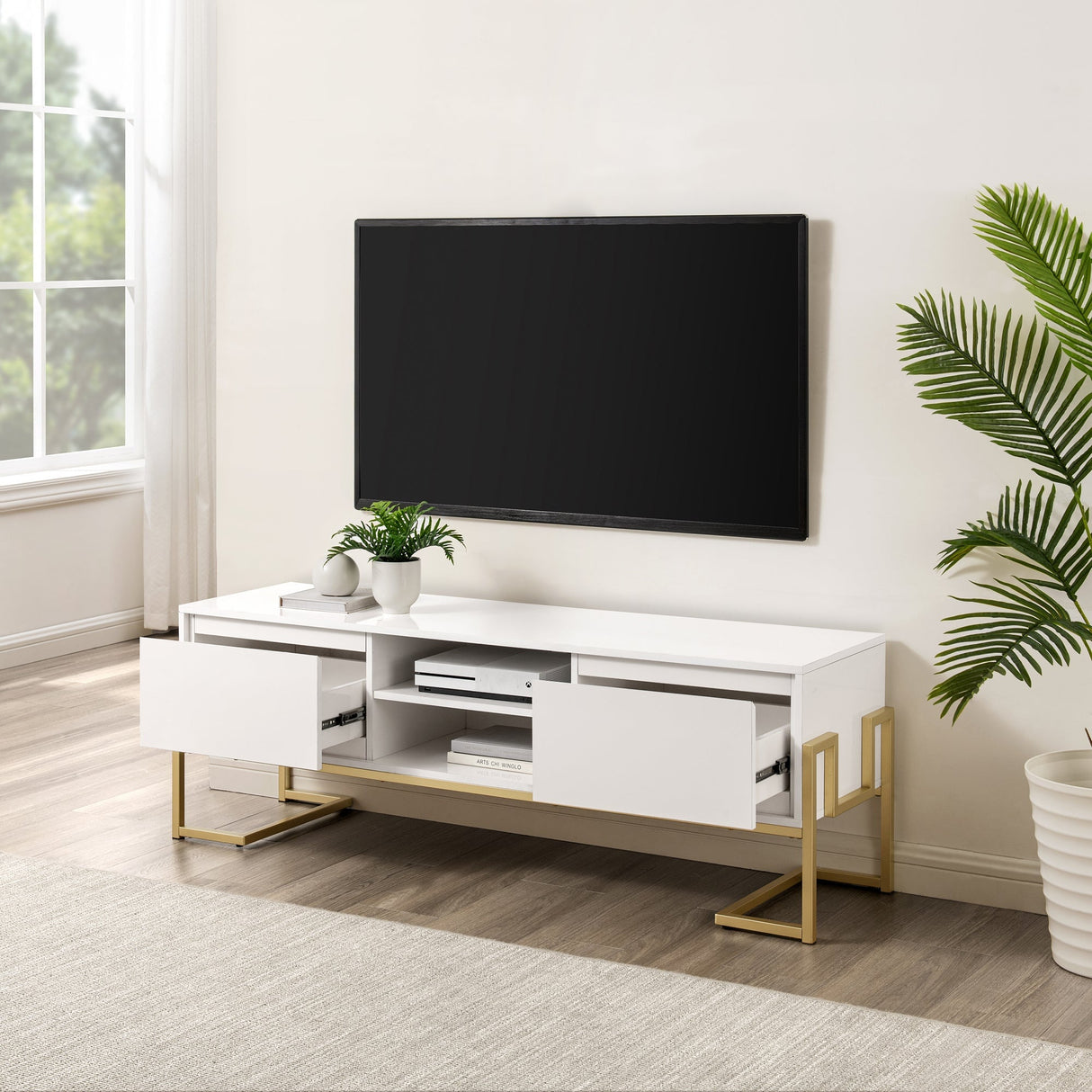 Betty Modern Glam 2-Drawer TV Stand