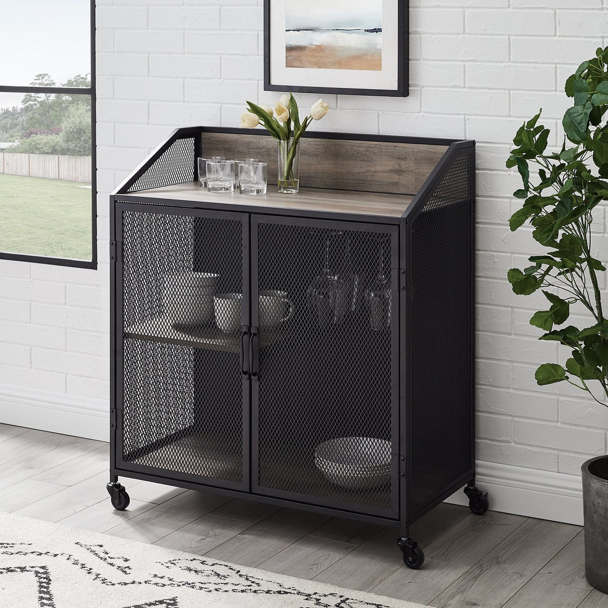 Sona Industrial Bar Cabinet