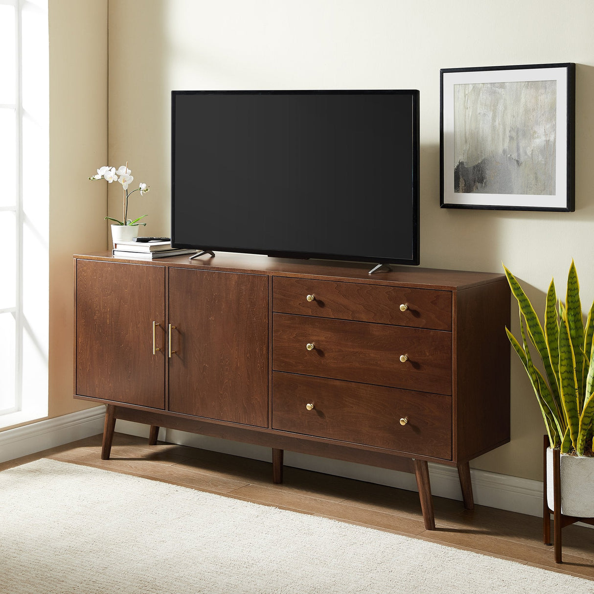 Mid-Century 70" Modern Console Buffet Sideboard