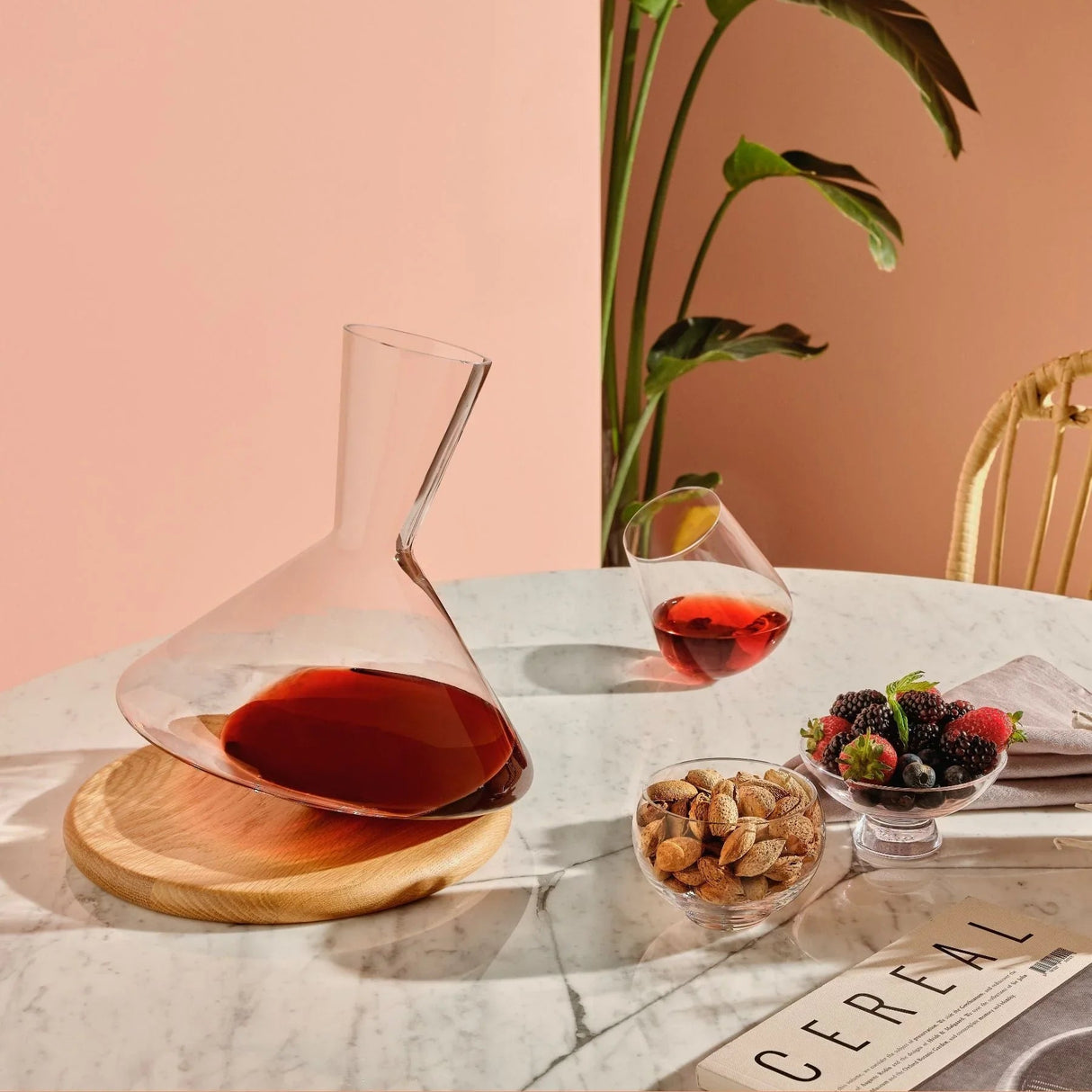 Balance Wine Decanter With Wooden Base