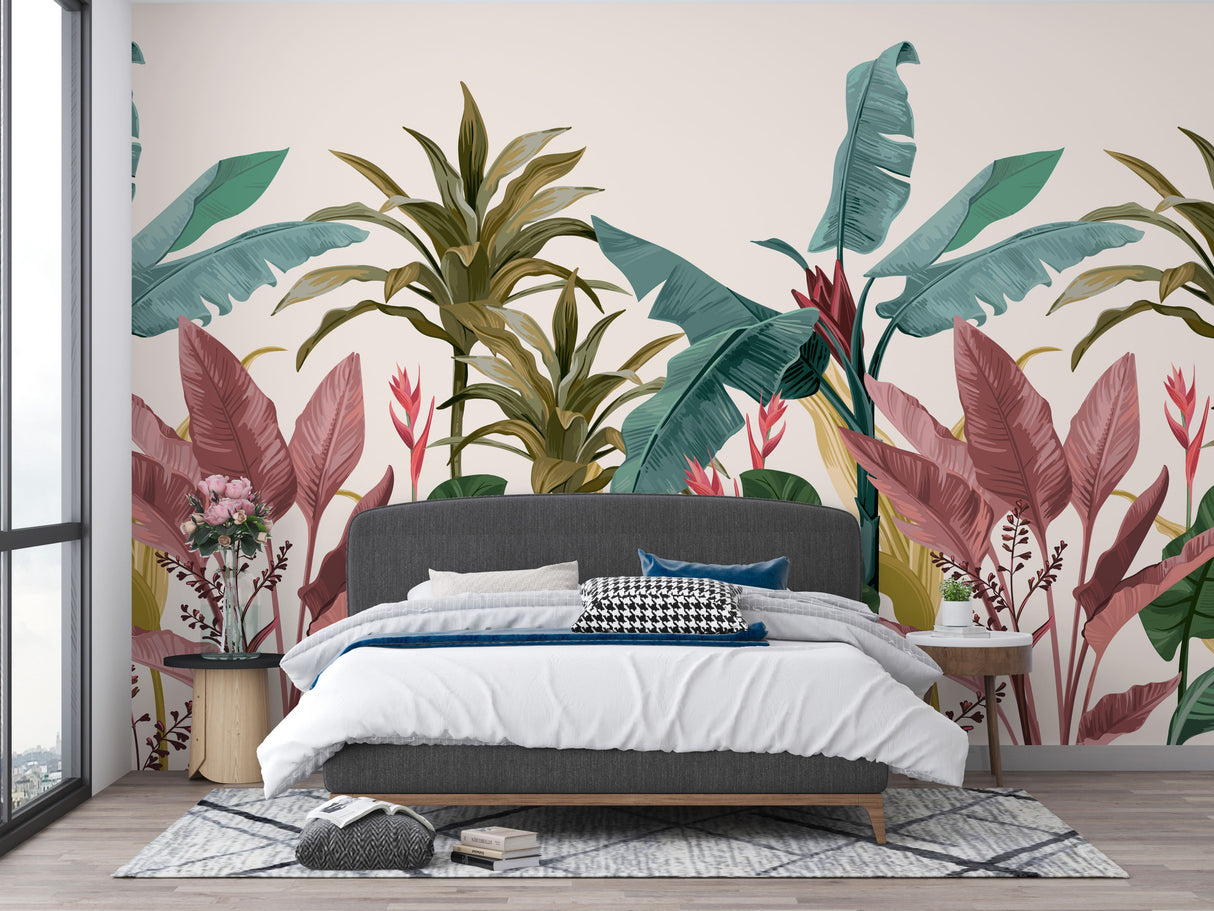 Tropical Jungle Wallpaper - Banana Leaf Wall Mural for Lush, Vibrant Interiors