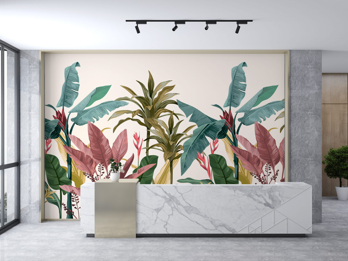 Tropical Jungle Wallpaper - Banana Leaf Wall Mural for Lush, Vibrant Interiors