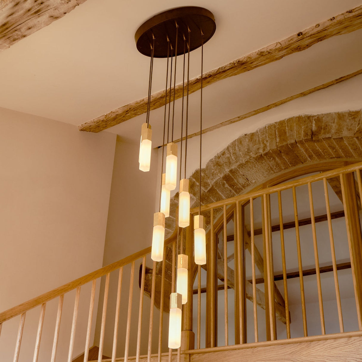 Basalt Nine Pendant in Brass