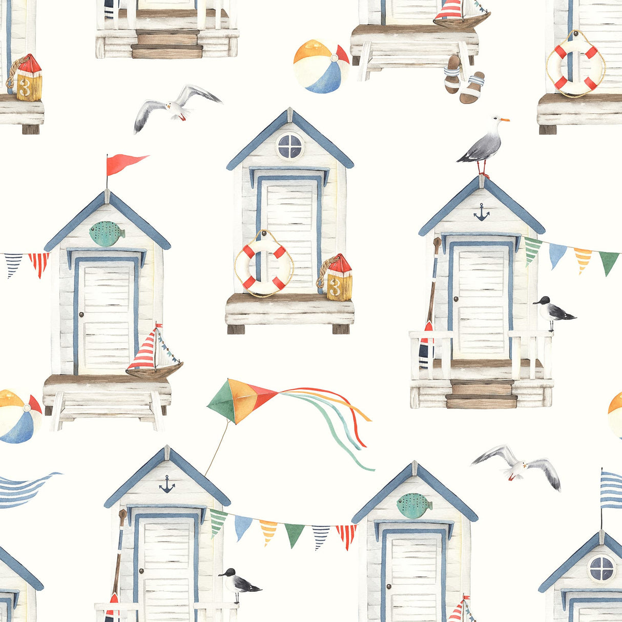Beach Hut Wallpaper