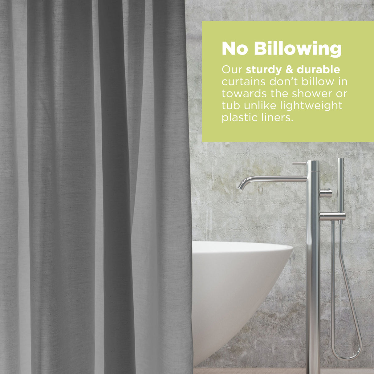Organic Cotton Shower Curtain – Bath, Tub + Stall Sizes