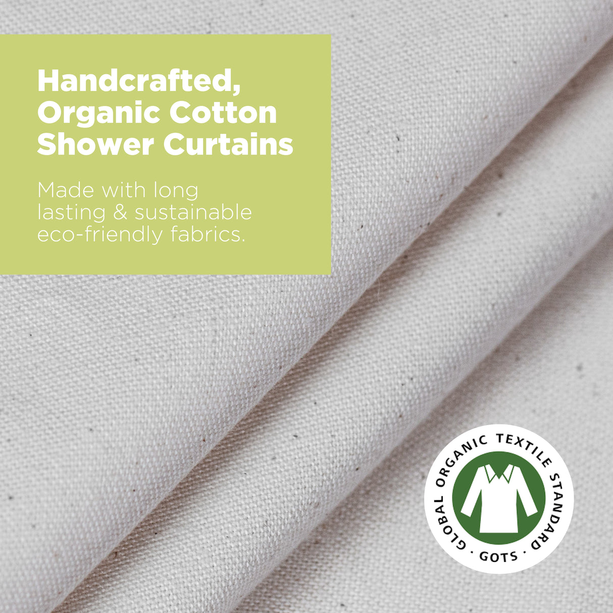 Organic Cotton Shower Curtain – Bath, Tub + Stall Sizes