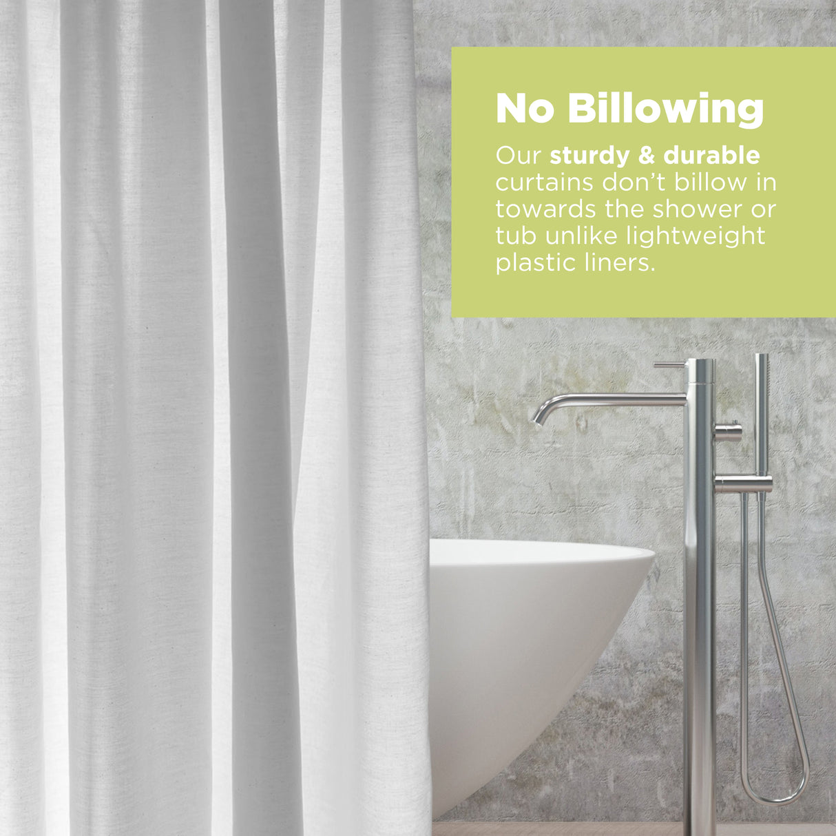 Organic Cotton Shower Curtain – Bath, Tub + Stall Sizes