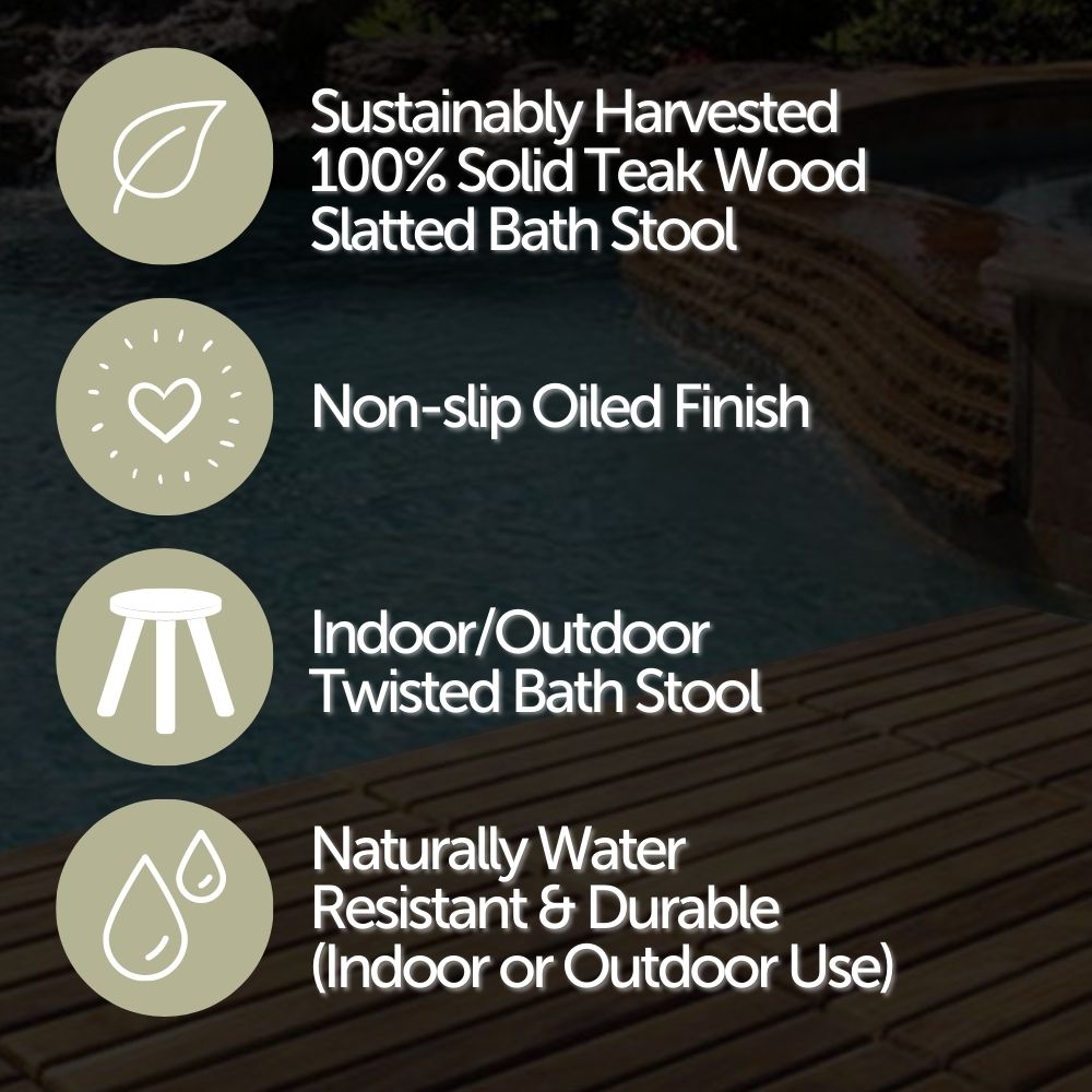 Danish Teak Slatted Stool