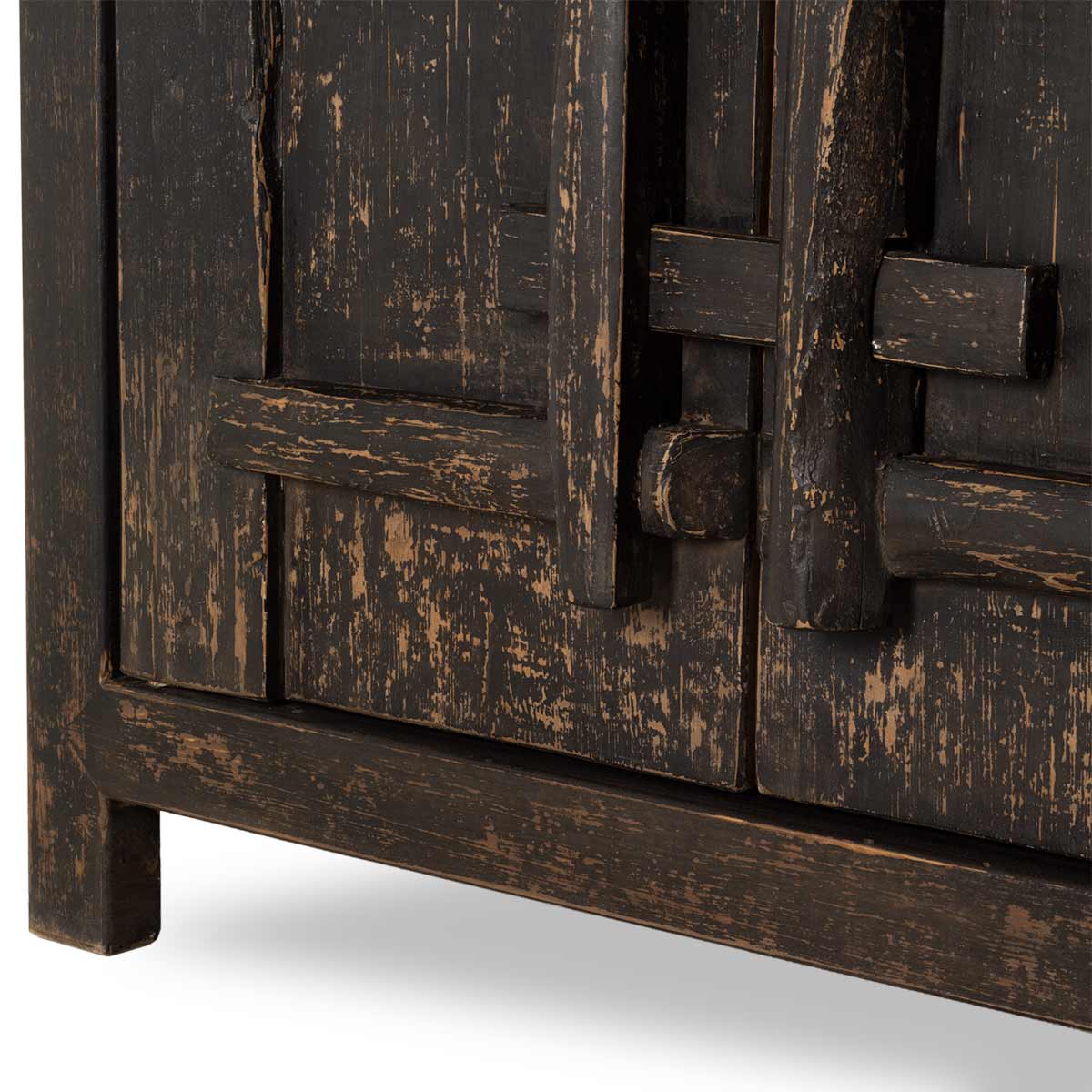 Black Four Door Elm Cabinet
