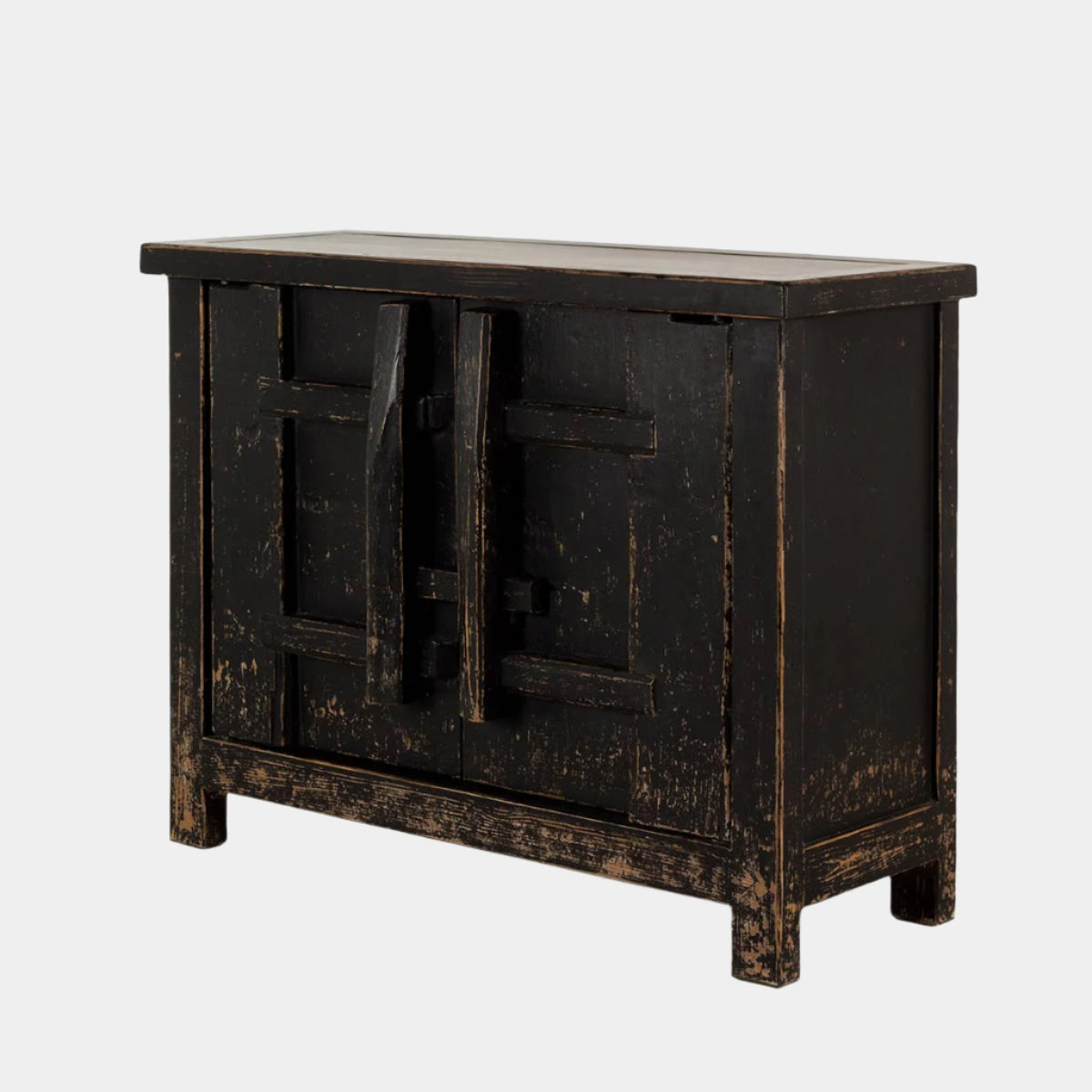 Black Two Door Elm Cabinet