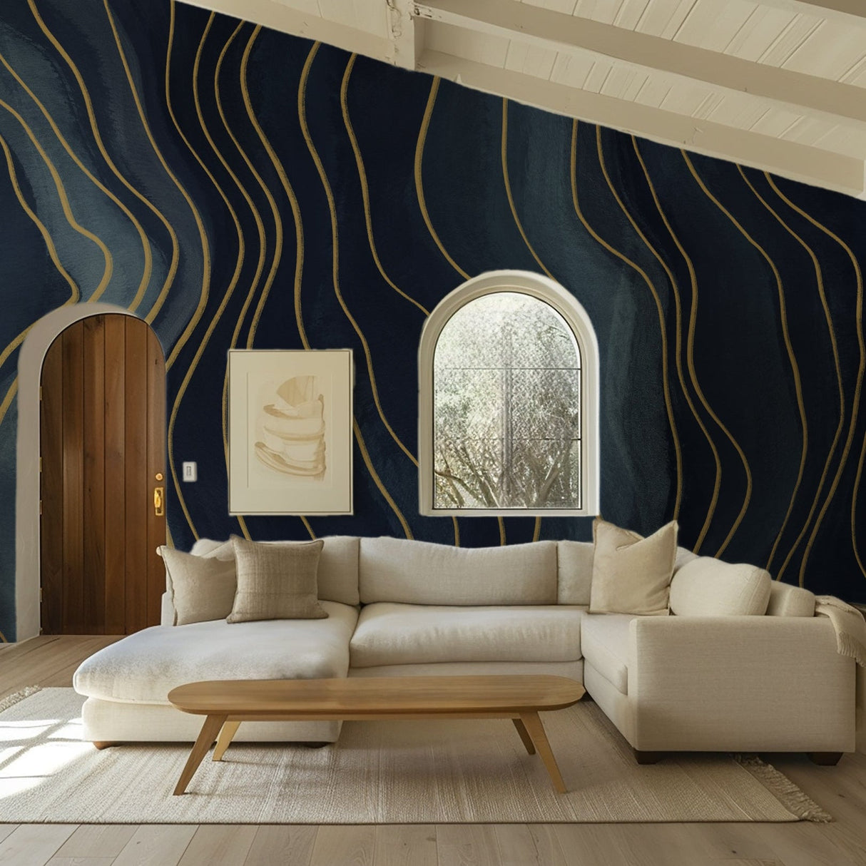 Abstract Navy Blue Removable Wallpaper Mural
