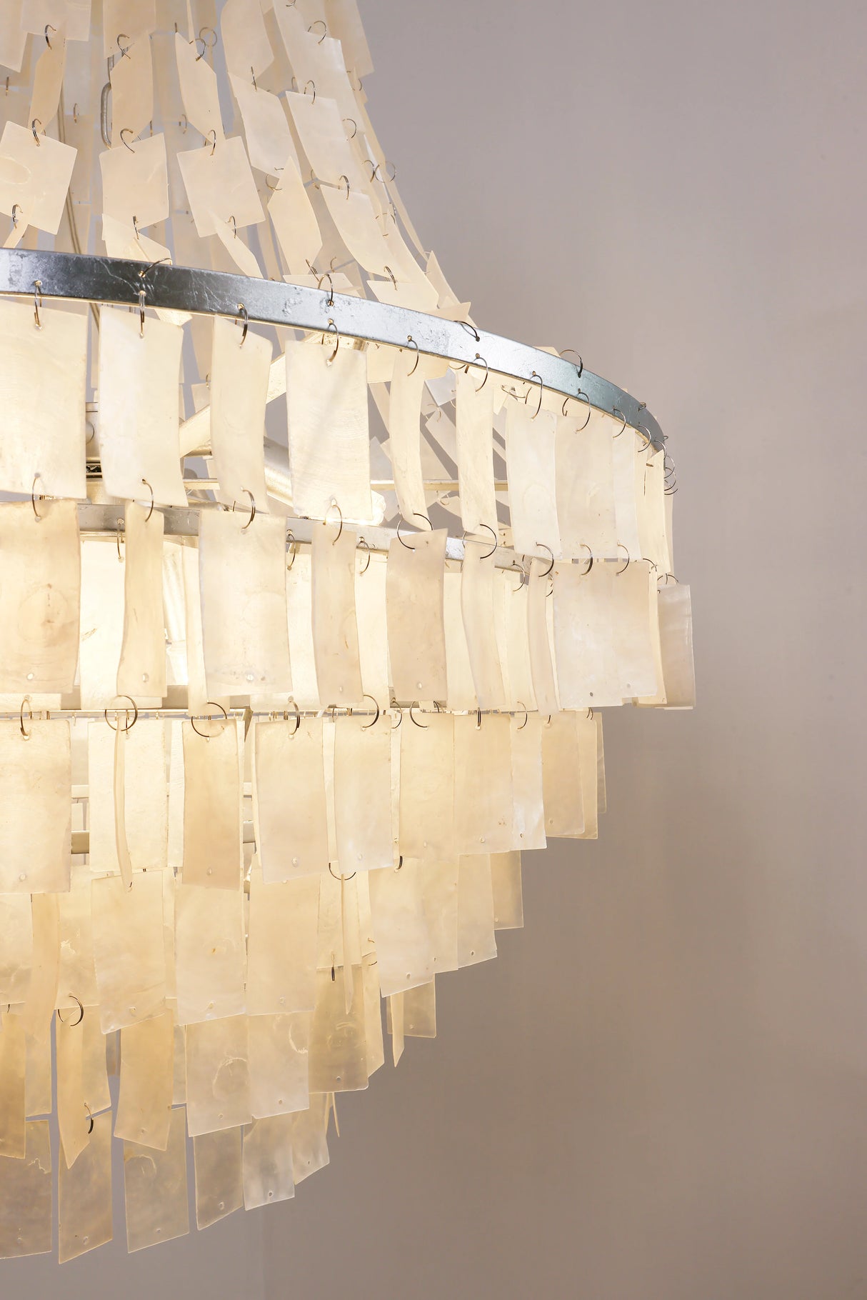 Boho Tiered Capiz Chandelier