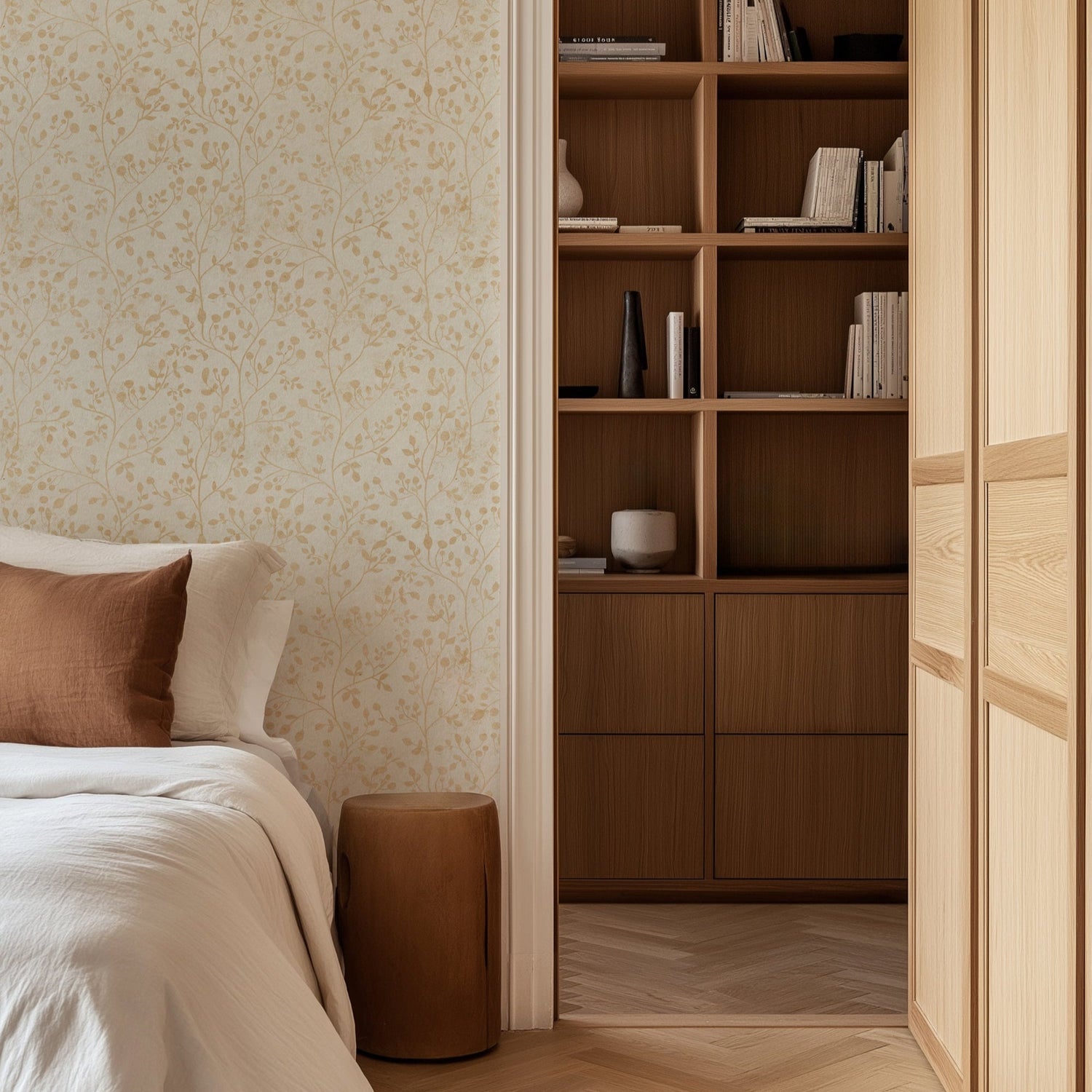 Boho Leaves Wallpaper Floral Boho Wallpaper