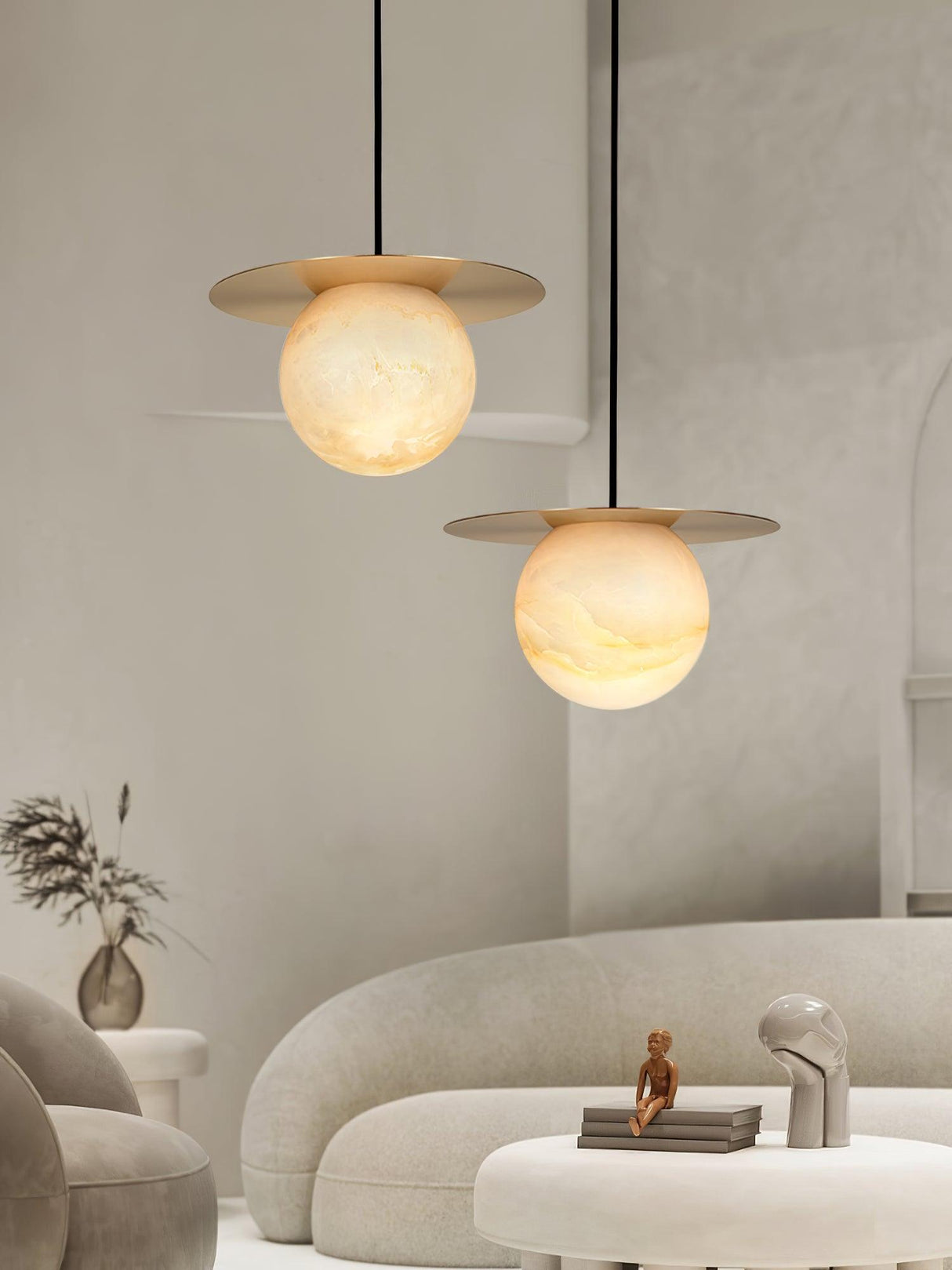 Alabaster Borra Pendant Light
