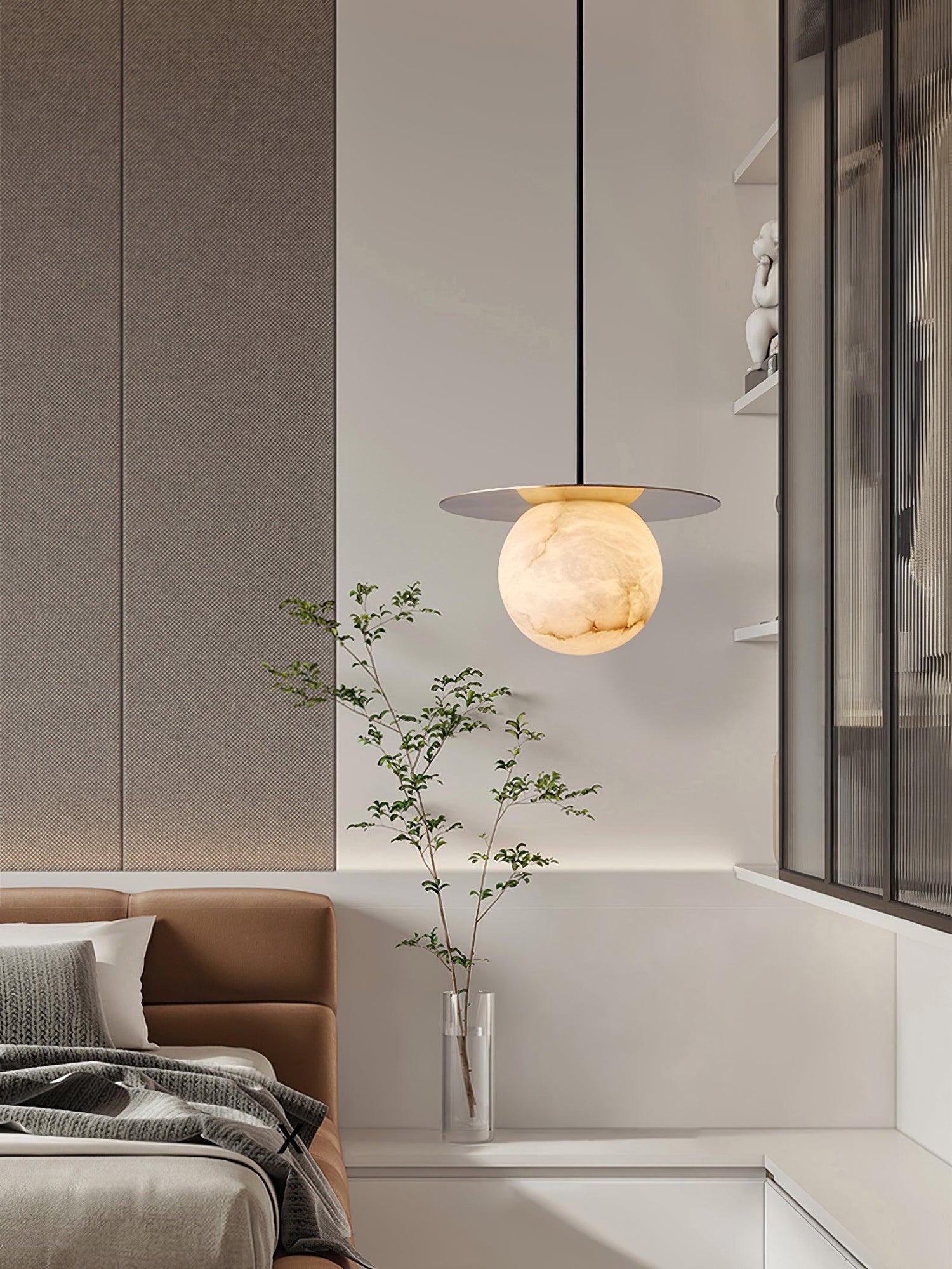 Alabaster Borra Pendant Light