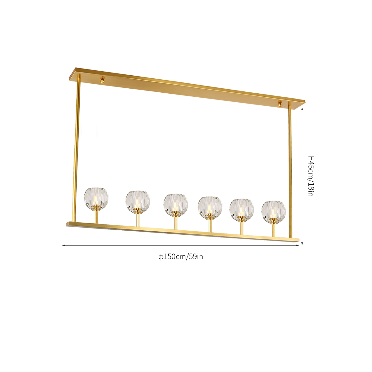 Boule De Cristal Linear Chandelier