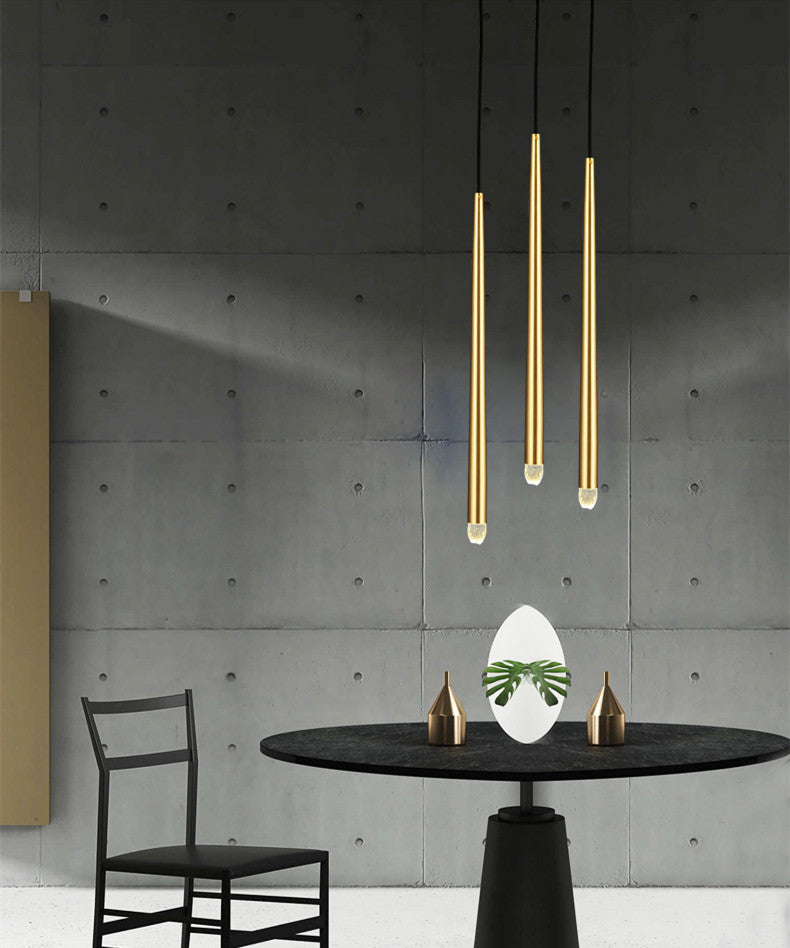 Brass Spinal Tube Combination Chandelier