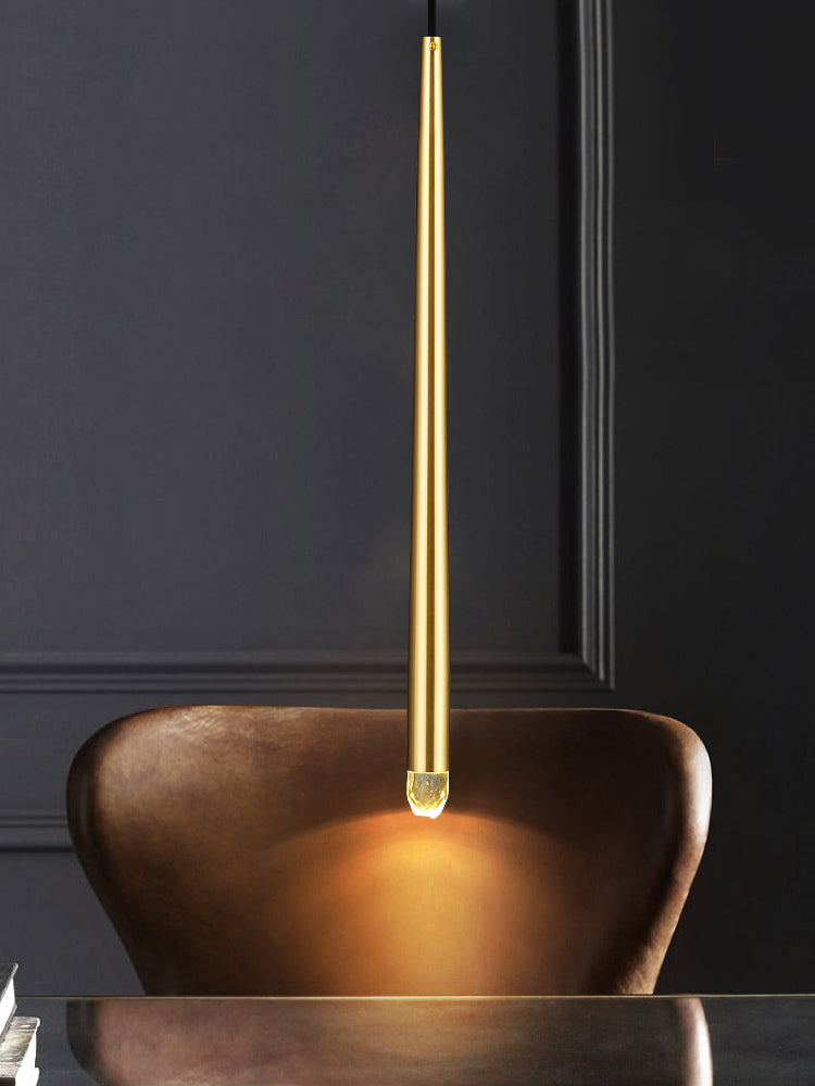 Brass Spinal Tube Combination Chandelier