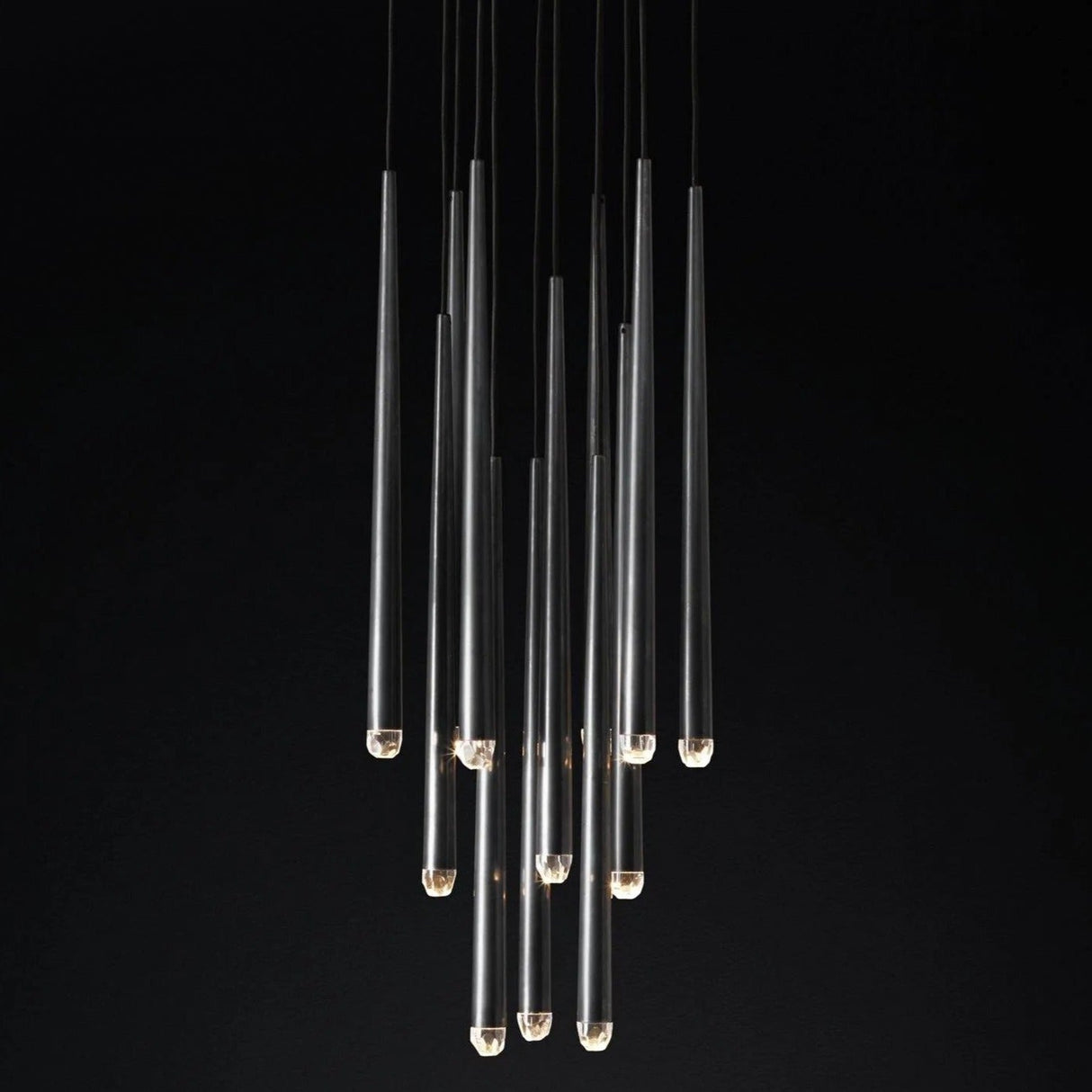 Brass Spinal Tube Combination Chandelier