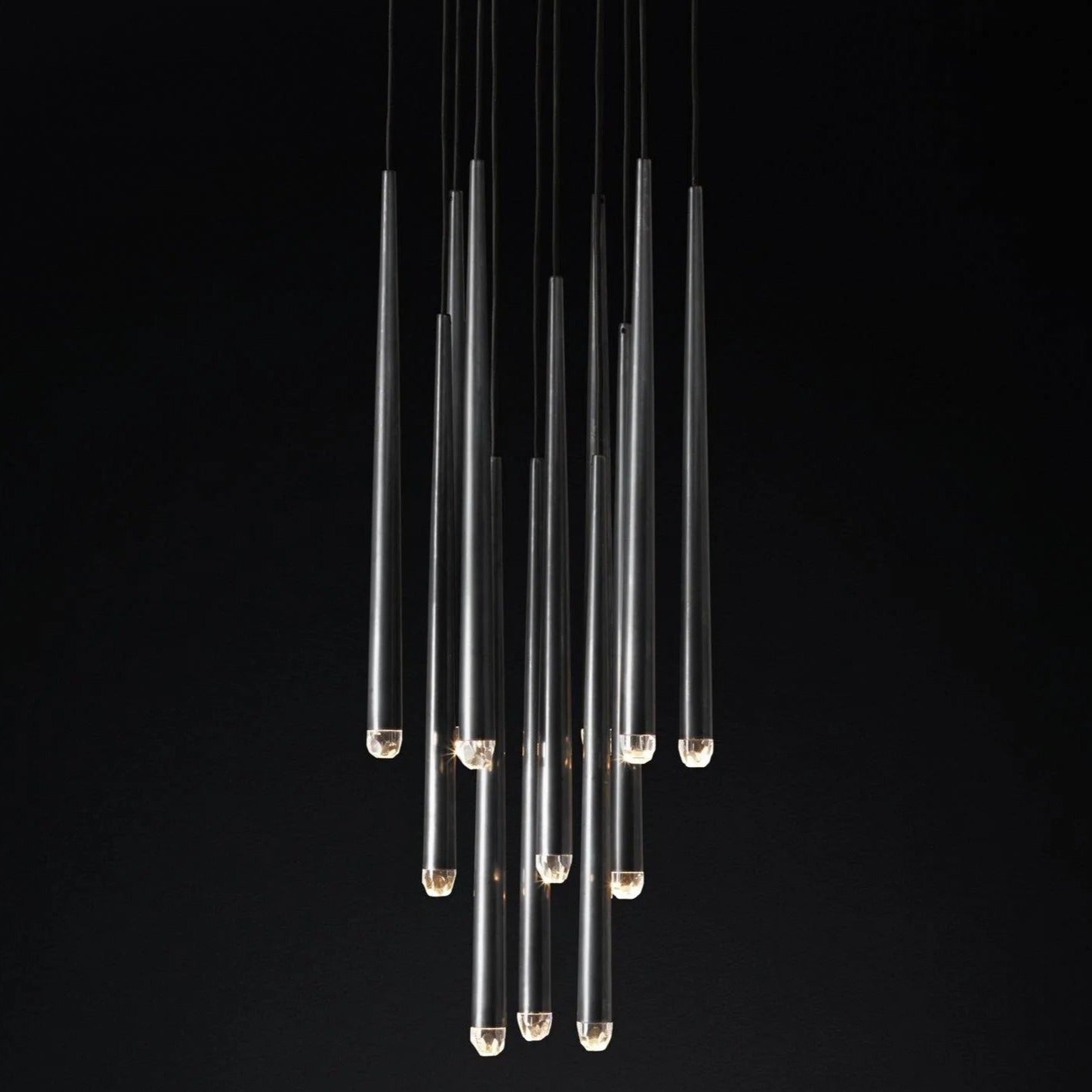 Brass Spinal Tube Combination Chandelier
