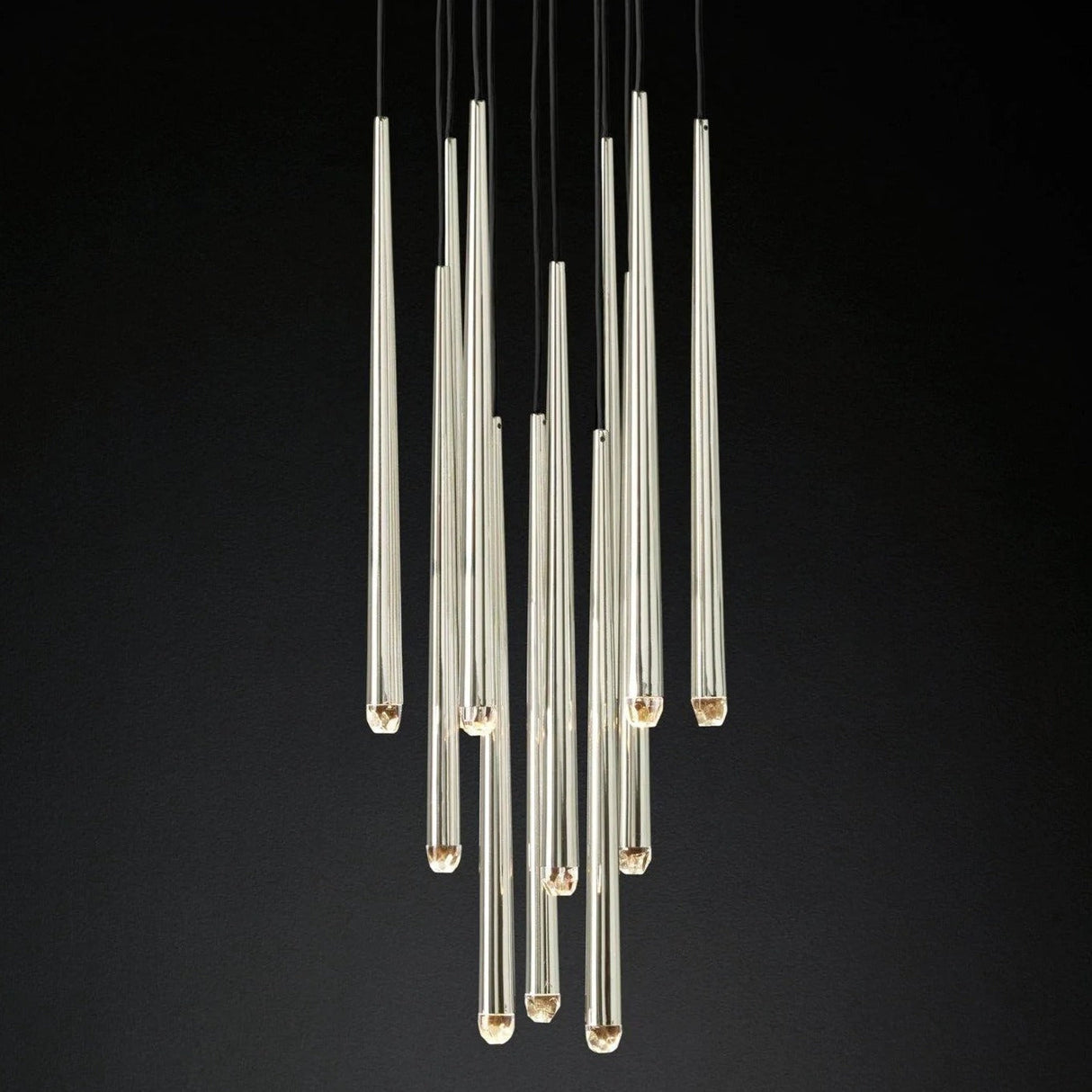 Brass Spinal Tube Combination Chandelier