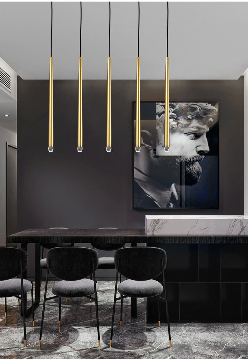 Brass Spinal Tube Combination Chandelier