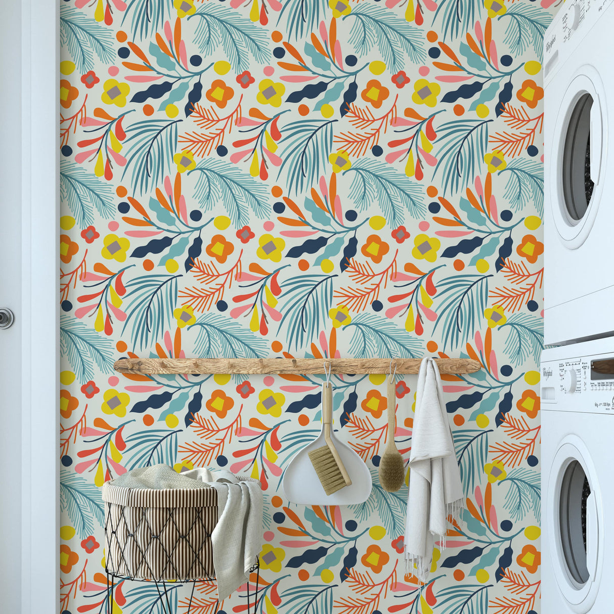 Colorful Botanical Abstract Floral Wallpaper